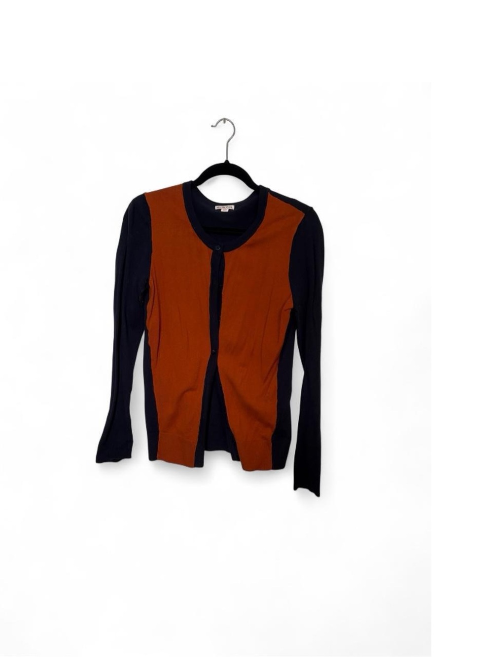 Women’s Two-Tone Brown & Blue Button Cardigan